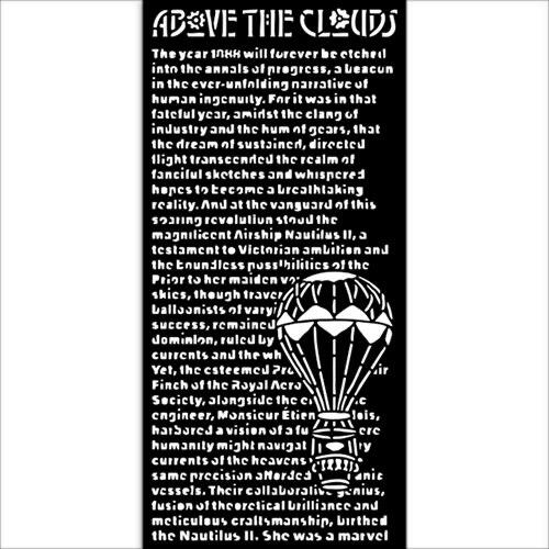 Stencil spesso 12 x 25 cm Voyages Fantastiques Above the clouds