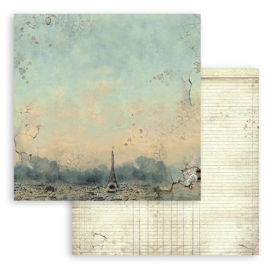 Blocco 10 fogli 30,5 x 30,5 Double face Backgrounds Voyages Fantastiques