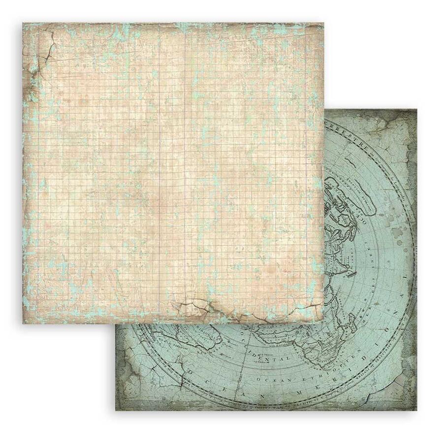 Blocco 10 fogli 30,5 x 30,5 Double face Backgrounds Voyages Fantastiques