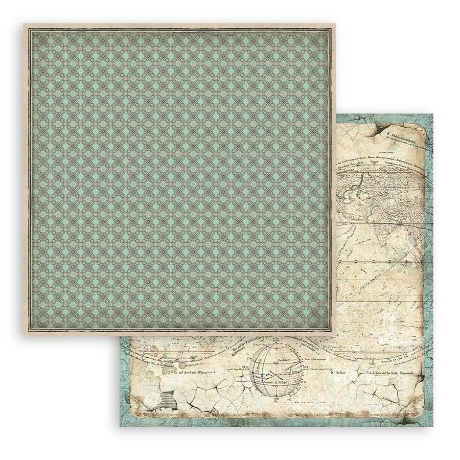 Blocco 10 fogli 30,5 x 30,5 Double face Backgrounds Voyages Fantastiques