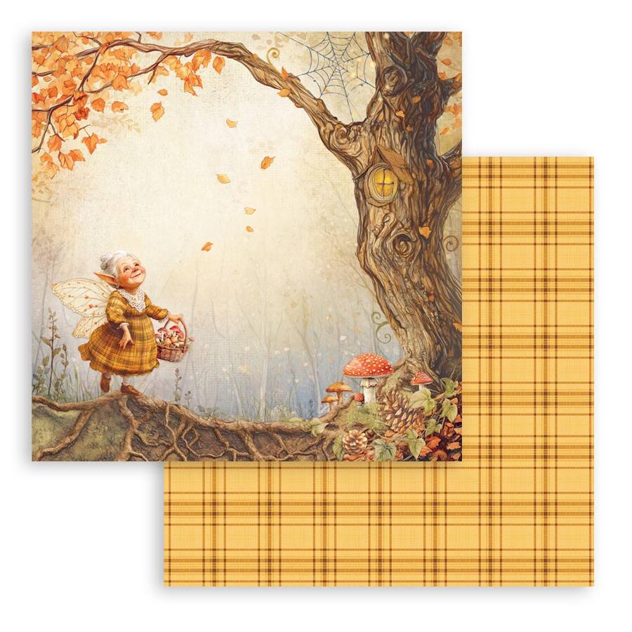 Blocco 10 fogli 20,3 x 20,3 Double Face Whispering Woods