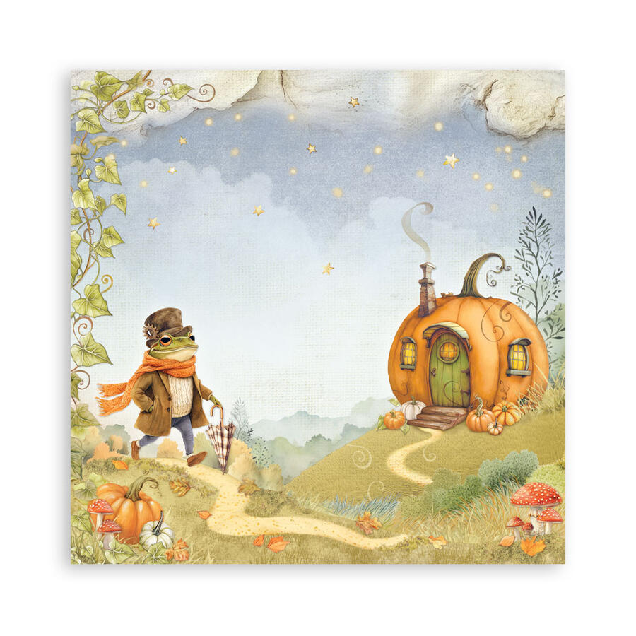 Blocco 10 fogli 20,3 x 20,3 Double Face Whispering Woods