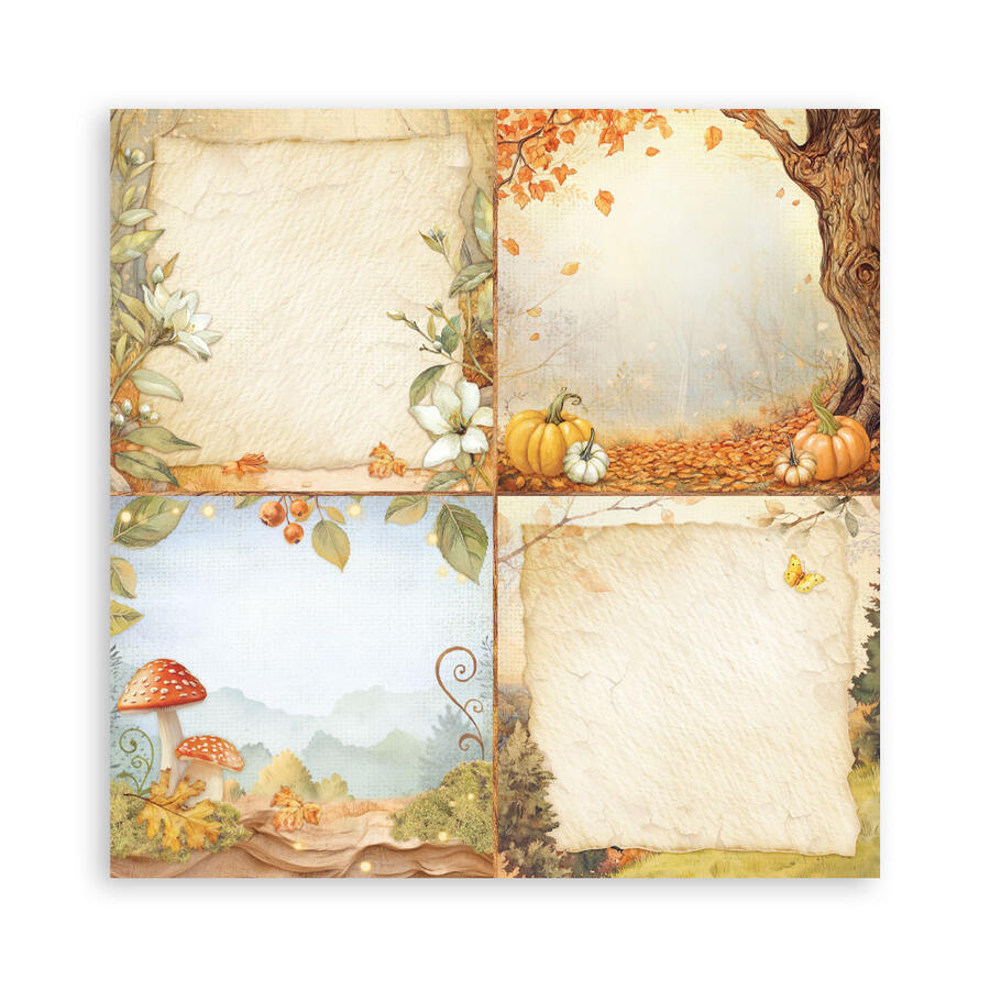 Blocco 10 fogli 20,3 x 20,3 Double Face Whispering Woods