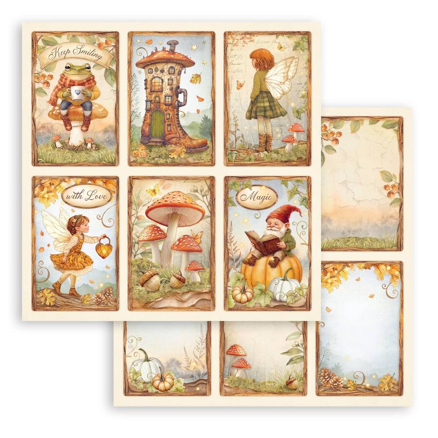 Blocco 10 fogli 20,3 x 20,3 Double Face Whispering Woods