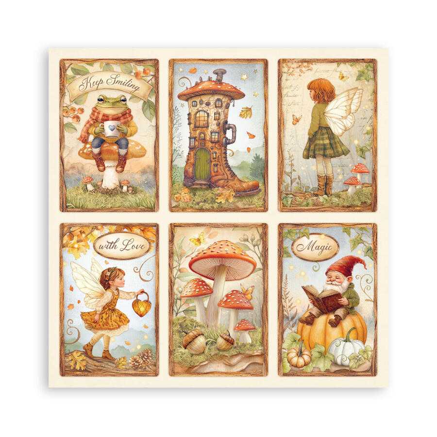 Blocco 10 fogli 20,3 x 20,3 Double Face Whispering Woods
