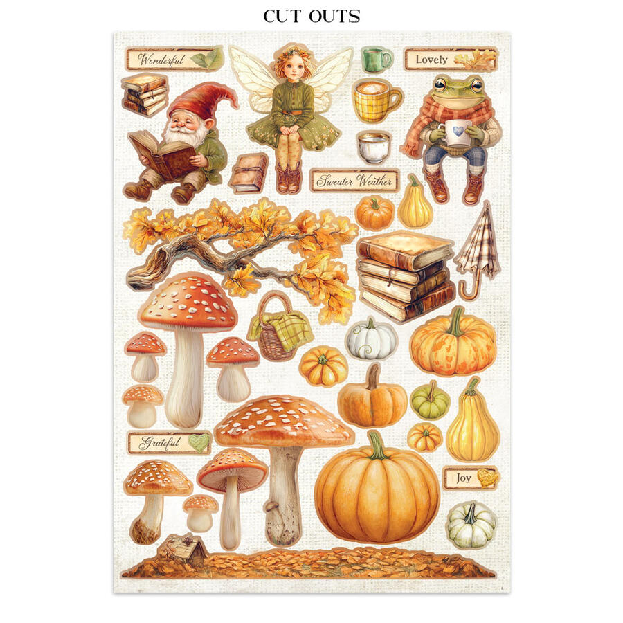 Junk Journal stickers, cut-outs, backgrounds Whispering Woods