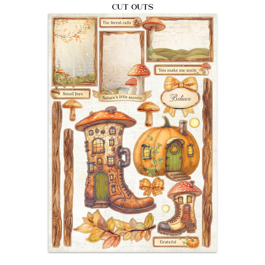 Junk Journal stickers, cut-outs, backgrounds Whispering Woods