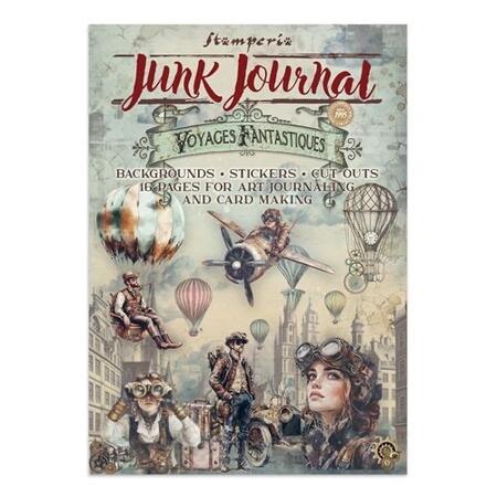 Junk Journal stickers, cut-outs, backgrounds Voyages Fantastiques