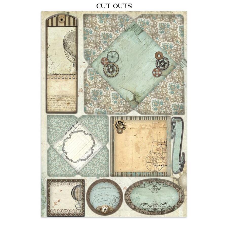 Junk Journal stickers, cut-outs, backgrounds Voyages Fantastiques