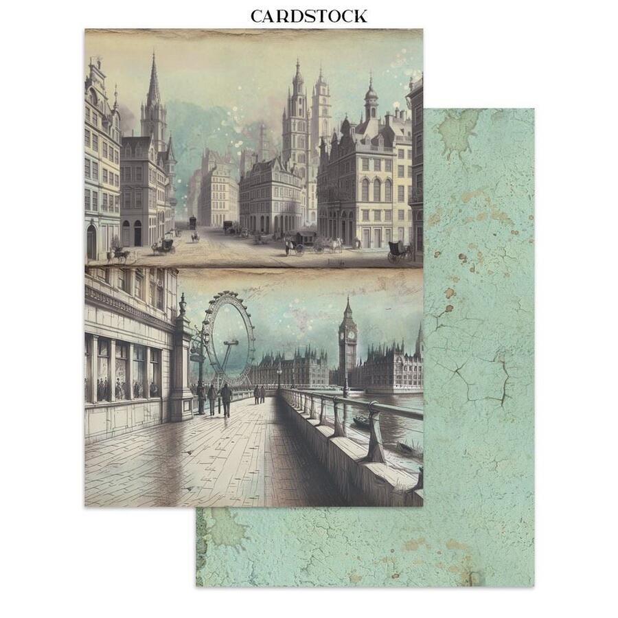 Junk Journal stickers, cut-outs, backgrounds Voyages Fantastiques