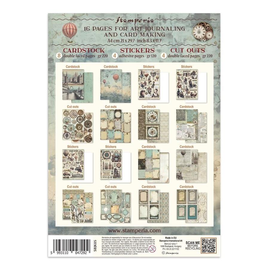 Junk Journal stickers, cut-outs, backgrounds Voyages Fantastiques
