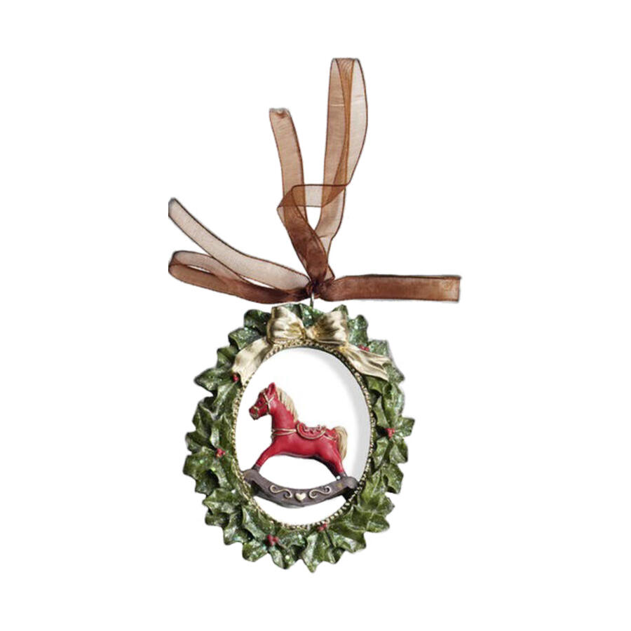 Fantin Argenti - Natale 2025 Addobbo Cavallo Dondolo mix green red