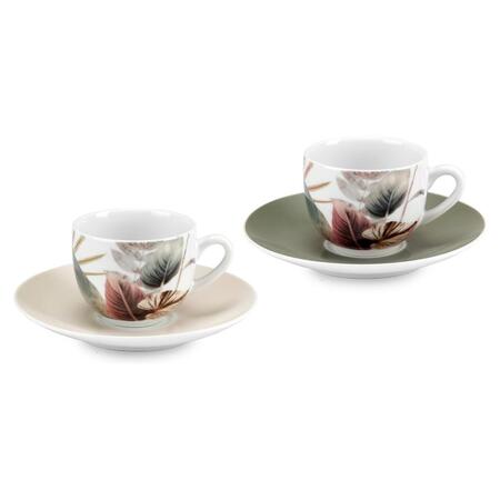 Fade - Servizio 6 tazzine caffè con piattino in Porcellana Decorata – "Malika 2.0"