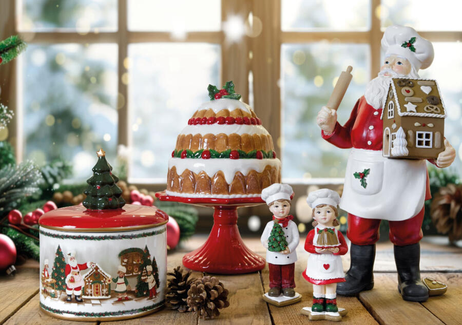 Fade - Natale 2025 - Alzata Natalizia con Coperchio – Santa Claus in Ceramica