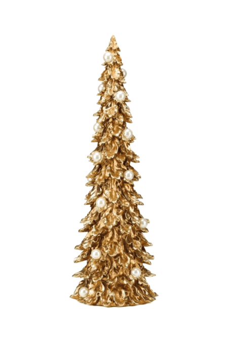 Fade - Natale 2025 - Albero Natalizio Oro con Perle in Resina – Fade Pearl Tree Cm 21x64 