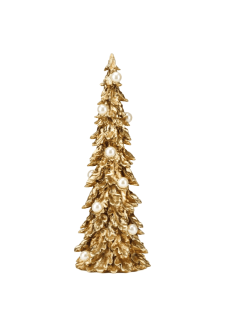 Fade - Natale 2025 - Albero Natalizio Oro con Perle in Resina – Fade Pearl Tree Cm 18x48 