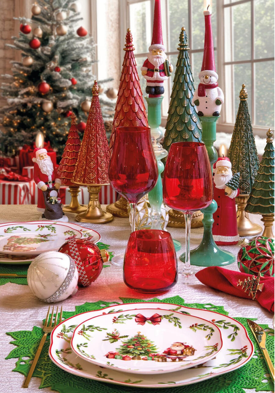Fade - Natale 2025 - Servizio Tavola Natalizio 18 Pezzi in New Bone China – Fiocco