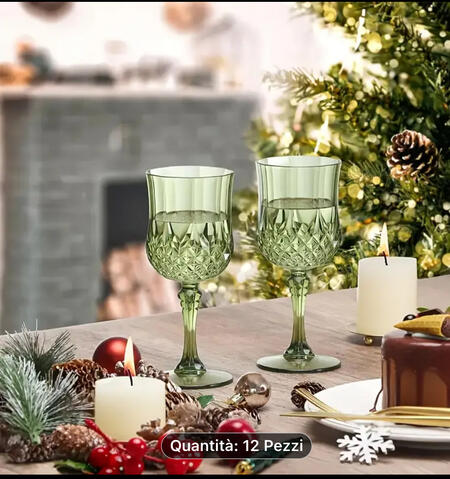 Bicchiere Verde in pla pp riciclabili pz.12
