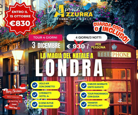 03 DICEMBRE 4 GIORNI MERCATINI E LUCI DI LONDRA