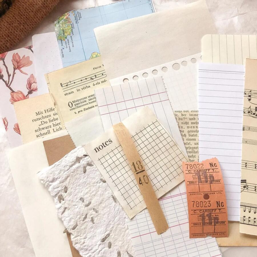 Set carte vintage per journaling 18 pz