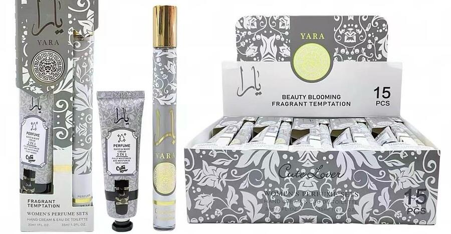 YARA CREMA MANI 30 ml+ACQUA PROFUMATA EDT DA 35 ml
 [Confezione da 15 pezzi]