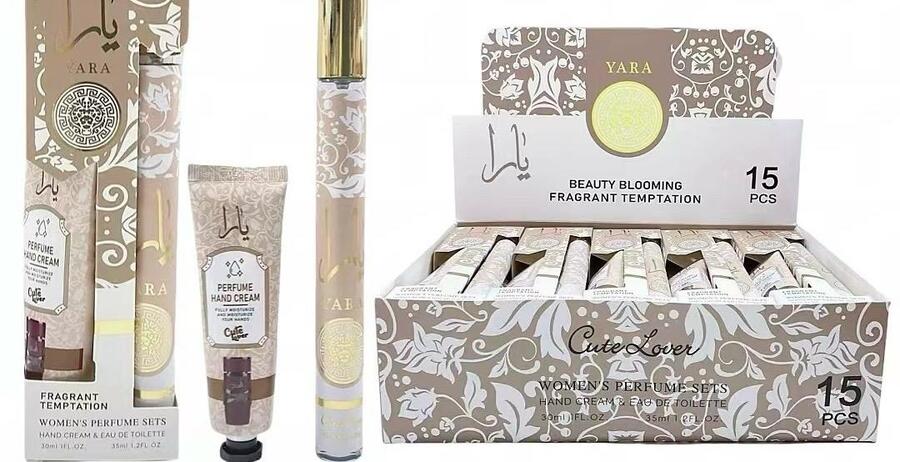 YARA CREMA MANI 30 ml+ACQUA PROFUMATA EDT DA 35 ml
 [Confezione da 15 pezzi]