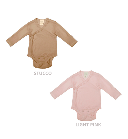 Body Avvolgente Manica Lunga in Lana Merino e Seta – Comfort Naturale per Neonati