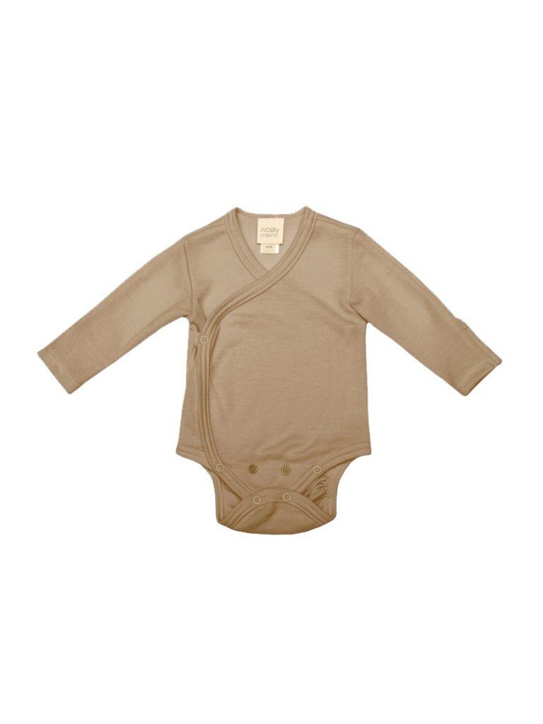 Body Avvolgente Manica Lunga in Lana Merino e Seta – Comfort Naturale per Neonati