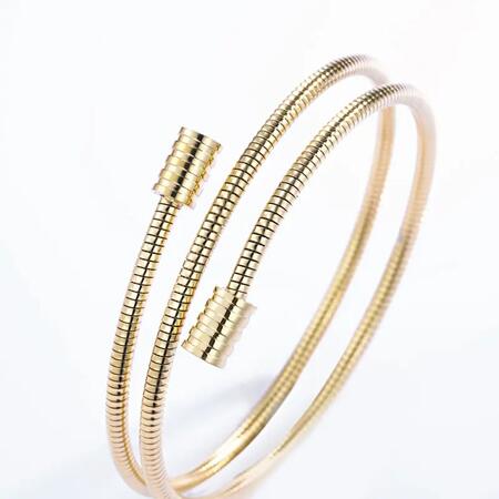 Bracciale rigido in acciaio inossidabile spirale