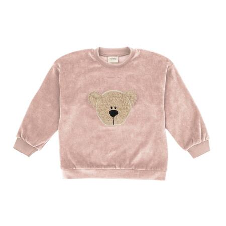 Maglione Ricamato in Velluto – Cotone Biologico GOTS per Bambini - Blush/Savana
