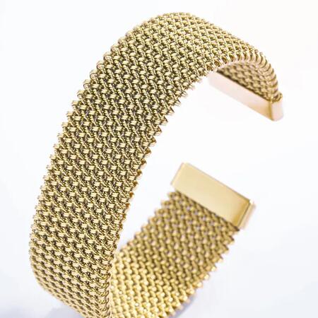 Bracciale rigido strutturato in acciaio inossidabile maglia