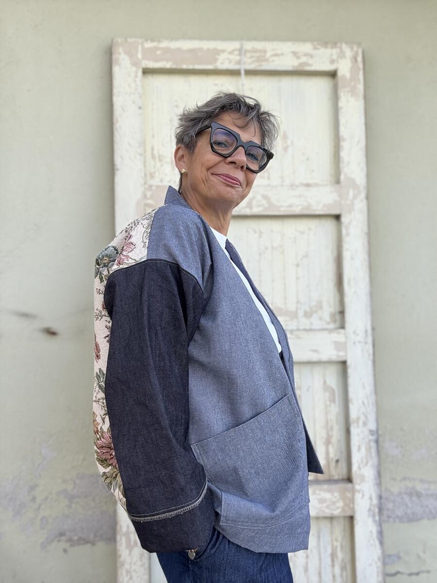Kimono due jeans e fiori