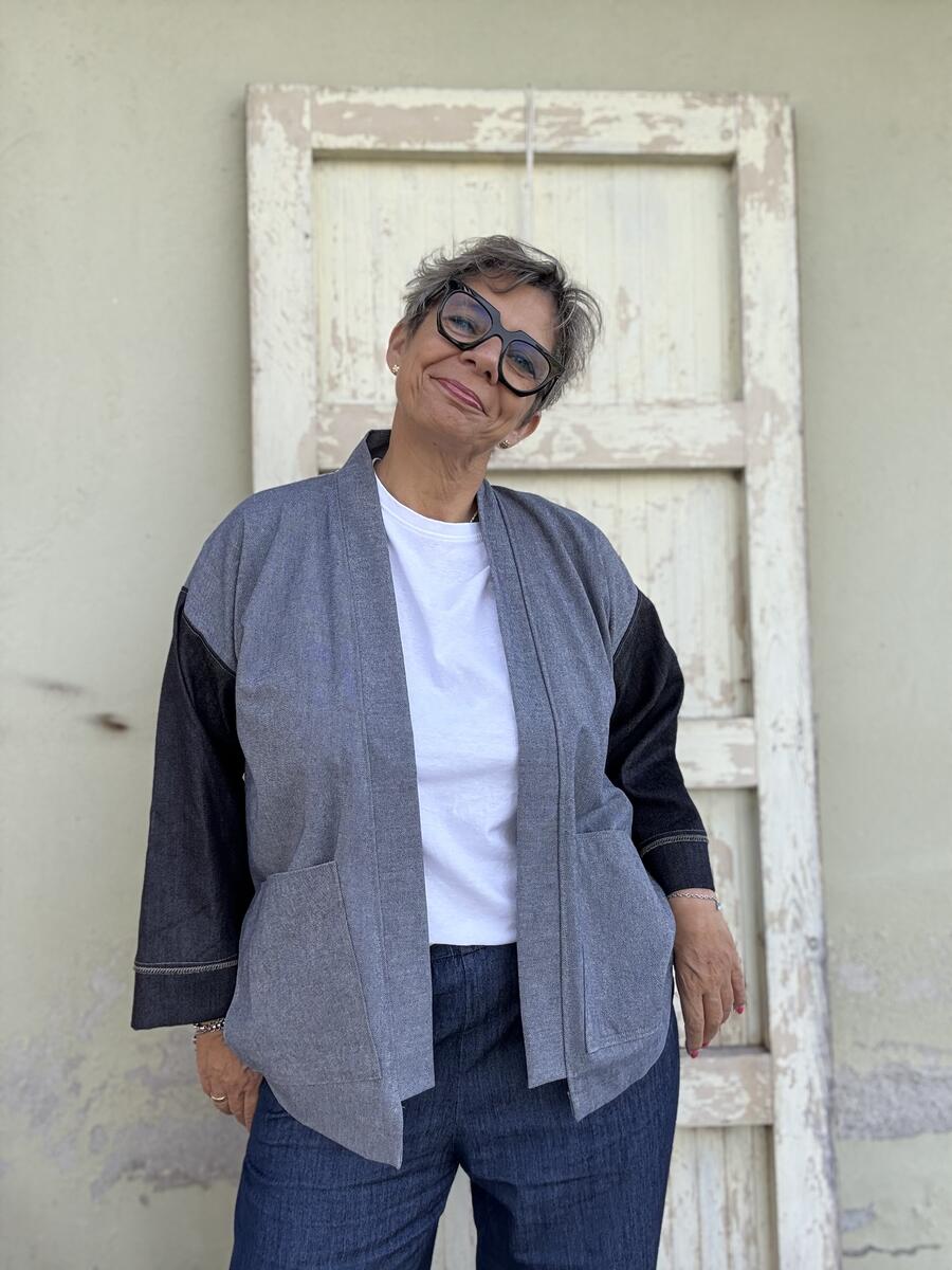 Kimono due jeans e fiori