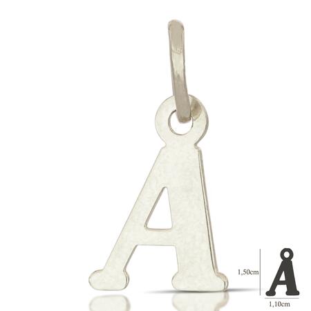Ciondolo Lettera A in Oro Bianco 18K.