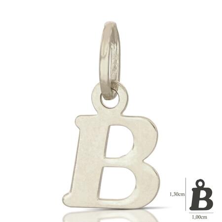 Ciondolo Lettera B in Oro Bianco 18K.