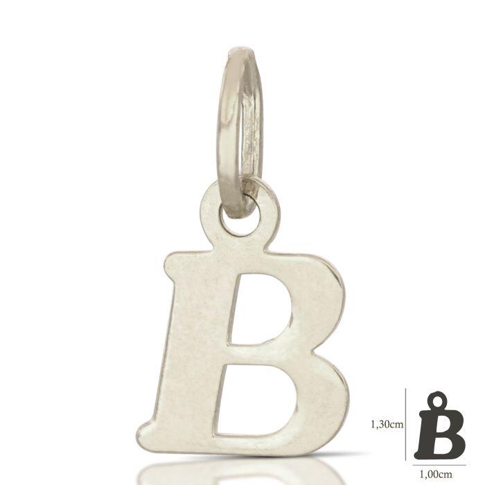 Ciondolo Lettera B in Oro Bianco 18K.
