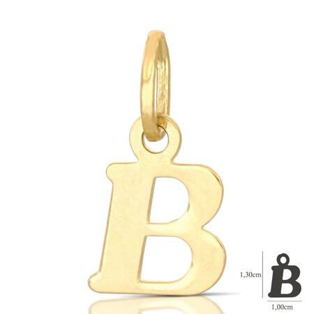Ciondolo Lettera B in Oro Giallo 18K.