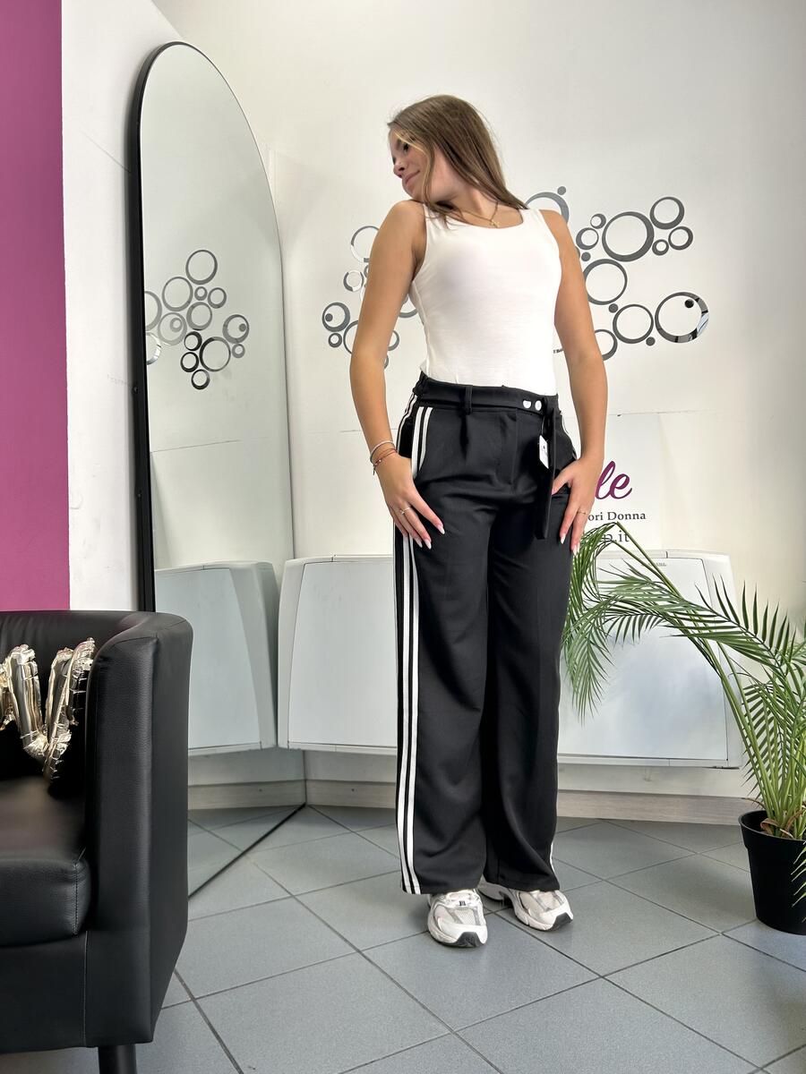 NOVITÀ Pantalone palazzo bande laterali