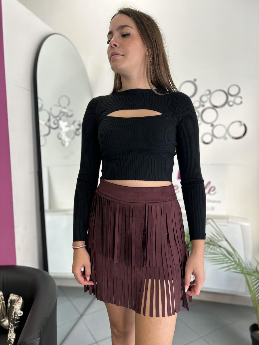 NOVITÀ Mini gonna scamosciata con frange