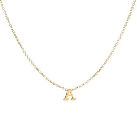 Collana con Lettera A in Oro Giallo 18K.