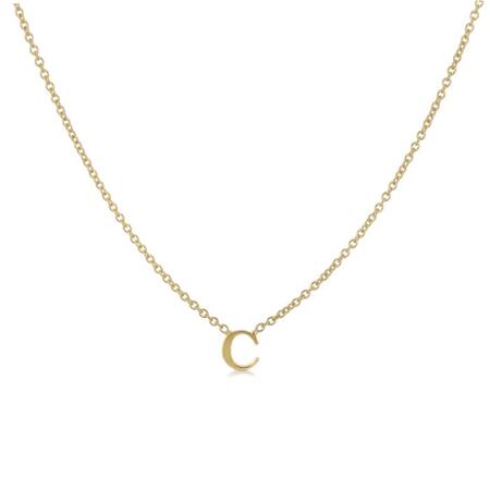 Collana con Lettera C in Oro Giallo 18K.