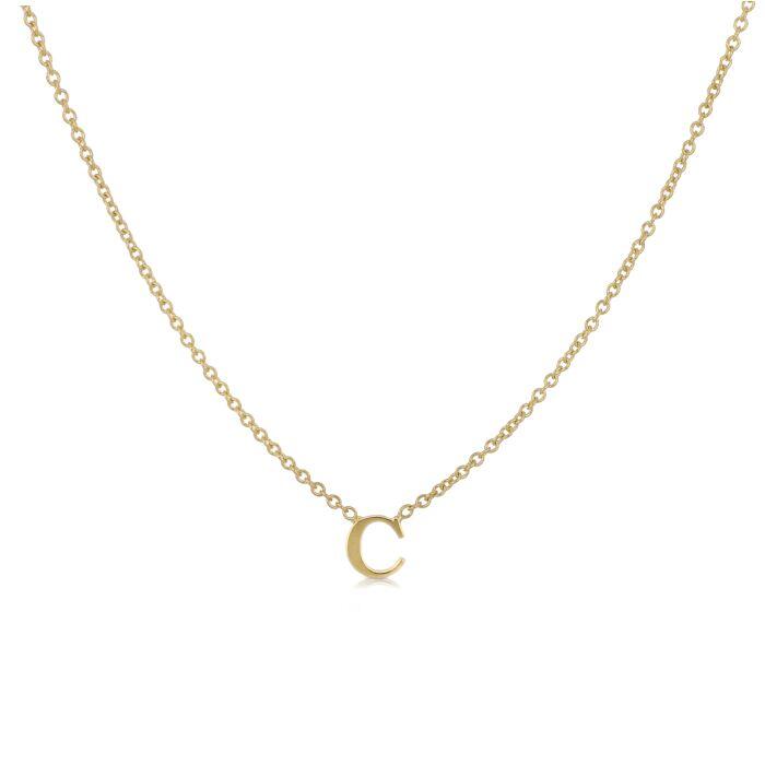 Collana con Lettera C in Oro Giallo 18K.