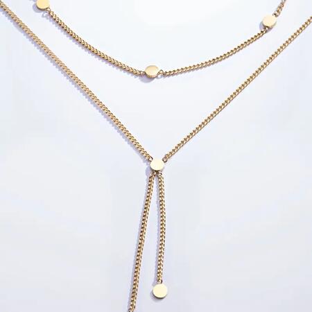 Collana a doppia catena in acciaio inossidabile