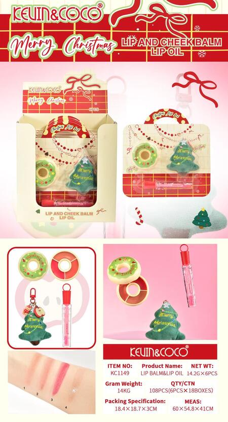 KEVIN & COCO MERRY CHRISTMAS LIP AND  CHEEKBALM LIP OIL 
 [Confezione da 6 pezzi]