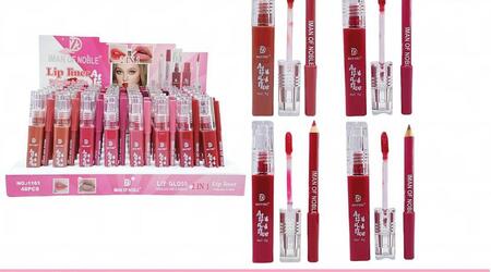 IMAN OF NOBLE 2 IN 1 LIPGLOSS & LIPLINER 
 [Confezione da 48 pezzi]