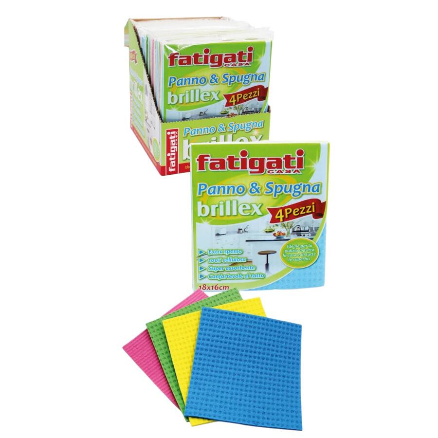 FATIGATI PANNO E SPUGNA 4 PEZZI 18x18 (Confezione da 12 pezzi)