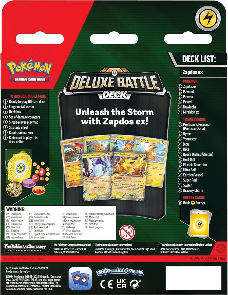 Pokèmon mazzo lotte deluxe Zapdos-ex - 60428