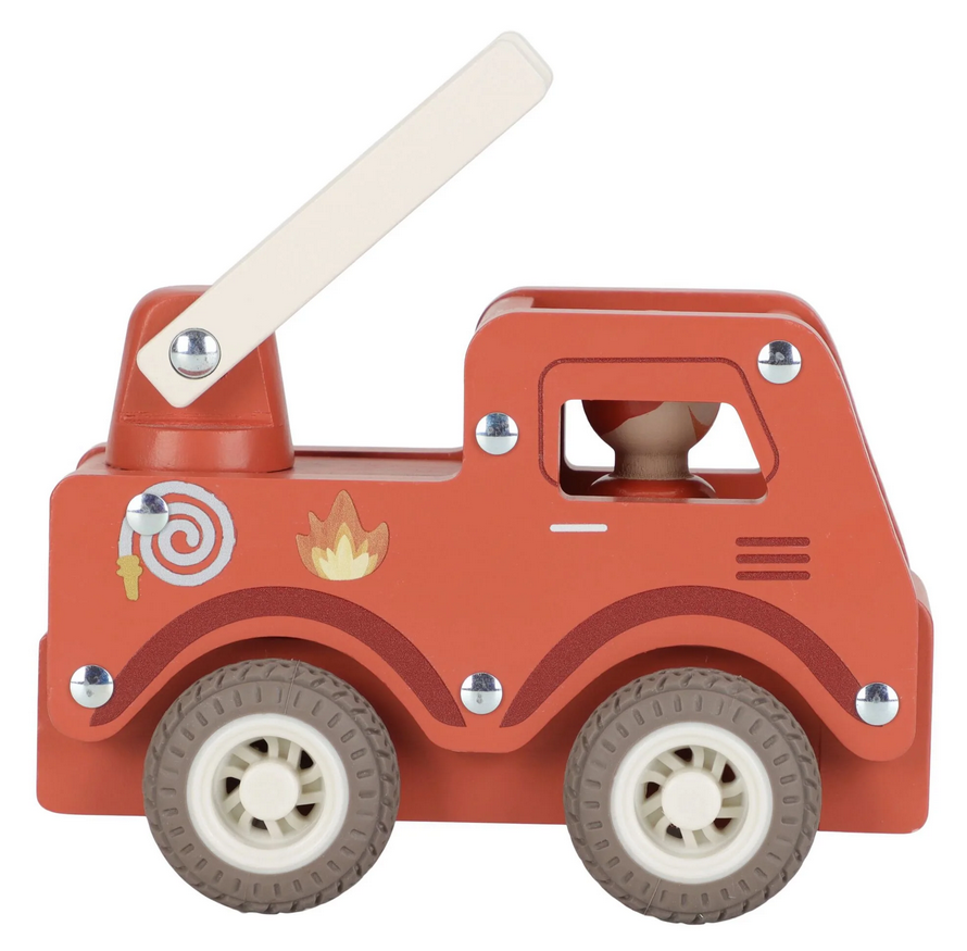 Camion dei pompieri con personaggio