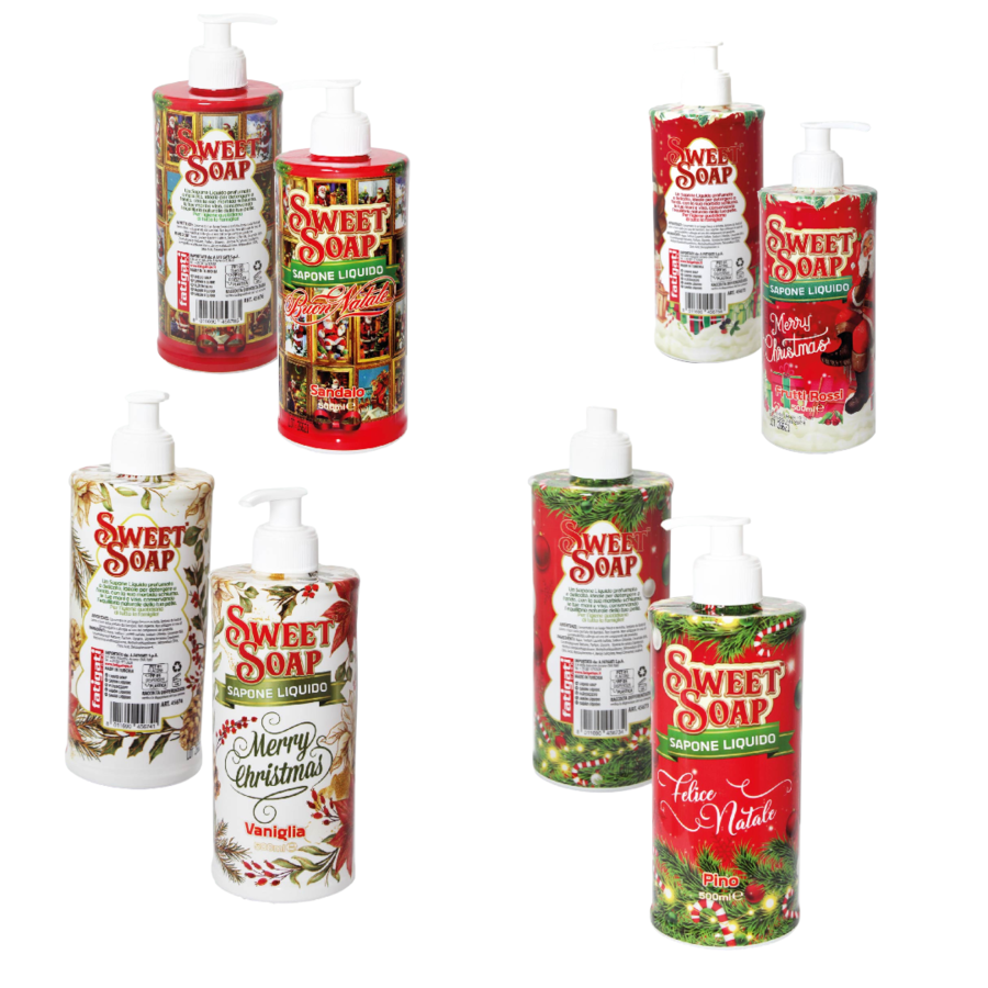 FATIGATI SAPONE MANI SWEET NATALE 500 ML (Confezione da 12 pezzi) 
