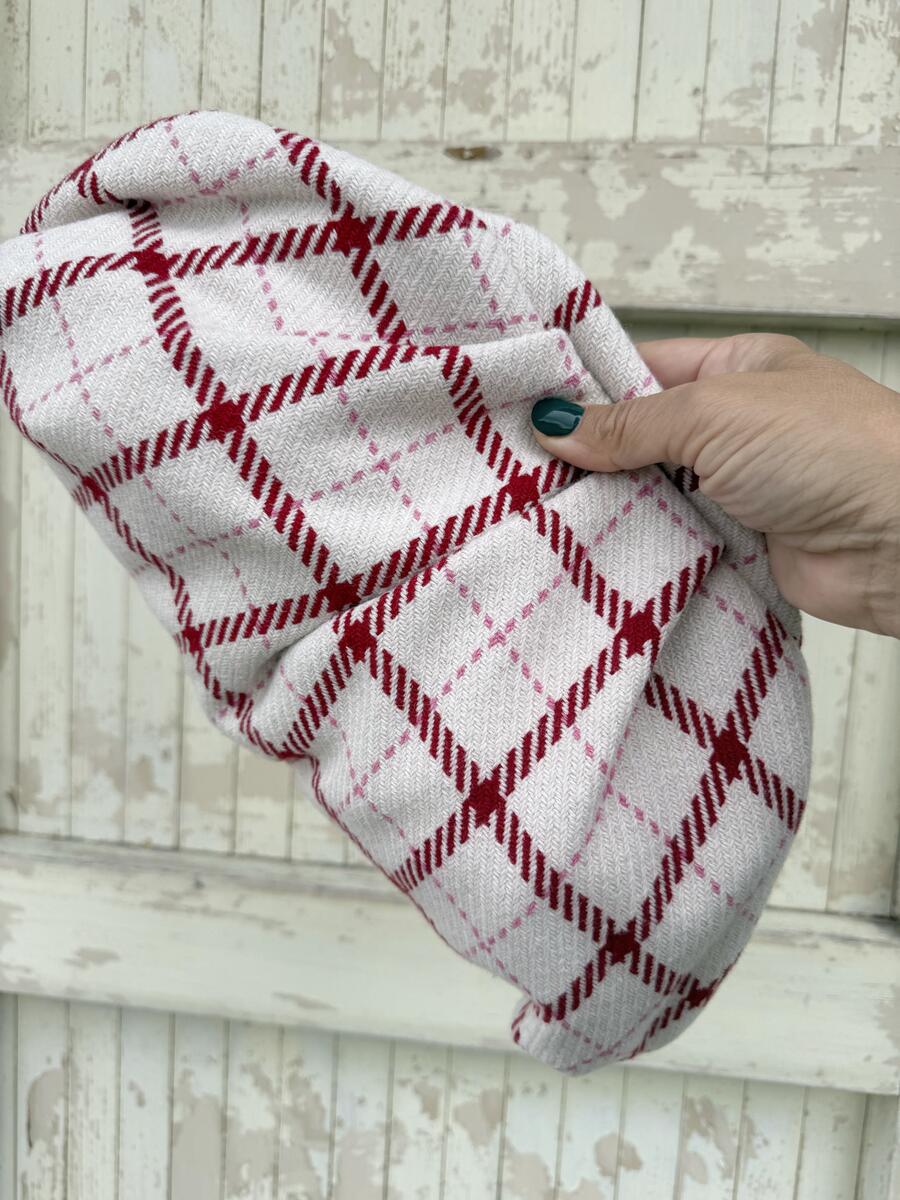 Soft bag quadri rossi